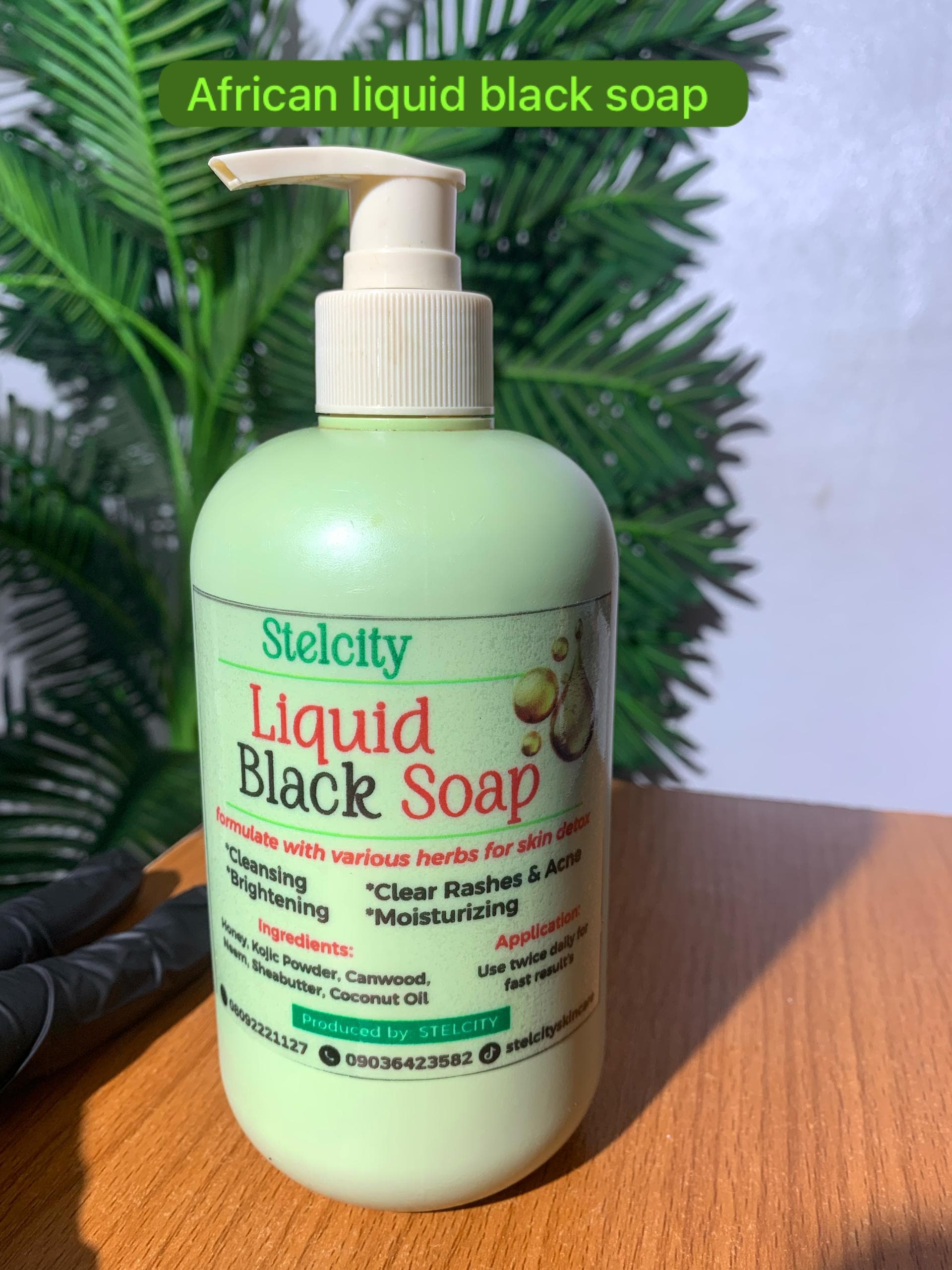 Liquid brightening African black soap